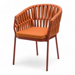 Fauteuil de terrasse BANDOL de couleur terracotta particulier professionnel assise agréable tissu oléfine