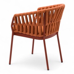 Fauteuil de terrasse BANDOL de couleur terracotta particulier professionnel assise agréable tissu oléfine
