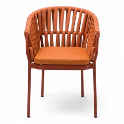 Fauteuil de terrasse BANDOL de couleur terracotta particulier professionnel assise agréable tissu oléfine