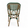 chaise extérieur bistrot professionnel aluminium couleur rotin tressage vert blanc
