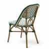 chaise extérieur bistrot professionnel aluminium couleur rotin tressage vert blanc