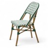 chaise extérieur bistrot professionnel aluminium couleur rotin tressage vert blanc