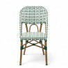chaise extérieur bistrot professionnel aluminium couleur rotin tressage vert blanc