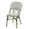 chaise extérieur bistrot professionnel aluminium couleur rotin tressage vert blanc