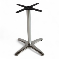 pied de table bistrot ROMA en Aluminium argenté 4 branches pattes de lion. Pied de table central bistrot café parisien