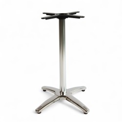 pied de table bistrot NANCY en Aluminium argenté 4 branches pattes de lion. Pied de table central bistrot café parisien