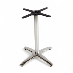 pied de table bistrot NANCY en Aluminium argenté 4 branches pattes de lion. Pied de table central bistrot café parisien