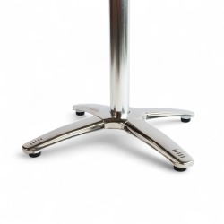 pied de table bistrot NANCY en Aluminium argenté 4 branches pattes de lion. Pied de table central bistrot café parisien