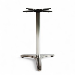 pied de table bistrot NANCY en Aluminium argenté 3 branches pattes de lion. Pied de table central bistrot café parisien