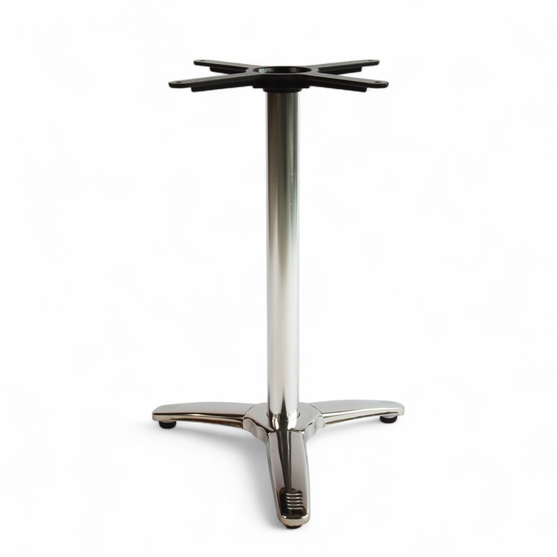 pied de table bistrot NANCY en Aluminium argenté 3 branches pattes de lion. Pied de table central bistrot café parisien