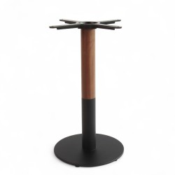 Pied de table de bistro PASSY noir et bois base ronde
