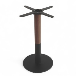 Pied de table de bistro PASSY noir et bois base ronde