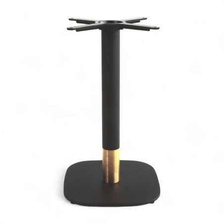 Pied de table de bistro PASSY noir et doré base carré Pied de table de bistro PASSY noir et doré base carré