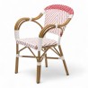 fauteuil de terrasse restaurant chr biarritz polyrotin rouge et blanc aluminium couleur rotin