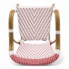 fauteuil de terrasse restaurant chr biarritz polyrotin rouge et blanc aluminium couleur rotin