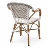 fauteuil de terrasse professionnel tressage gris et blanc empilable