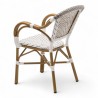 fauteuil de terrasse professionnel tressage gris et blanc empilable