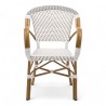 fauteuil de terrasse professionnel tressage gris et blanc empilable