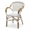 fauteuil de terrasse professionnel tressage gris et blanc empilable