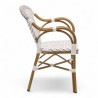 fauteuil de terrasse professionnel tressage gris et blanc empilable