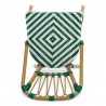 chaise de terrasse tressée vert foncé et blanc extérieur intérieur aluminium polyrotin Bistromania chaise AIX polyéthylène