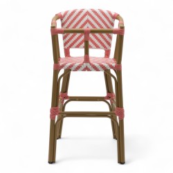 chaise pour bébé de terrasse restaurant Bistromania tressage rose blanc extérieur RIVOLI