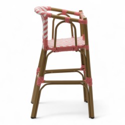 chaise pour bébé de terrasse restaurant Bistromania tressage rose blanc extérieur RIVOLI