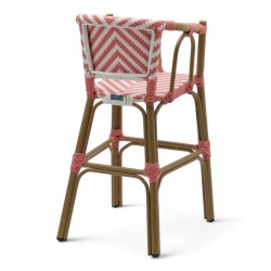 chaise pour bébé de terrasse restaurant Bistromania tressage rose blanc extérieur RIVOLI