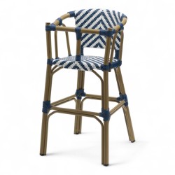 chaise pour bébé de terrasse restaurant Bistromania tressage bleu blanc extérieur RIVOLI