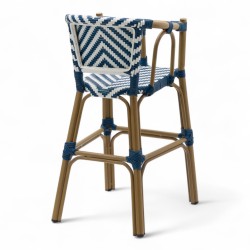 chaise pour bébé de terrasse restaurant Bistromania tressage bleu blanc extérieur RIVOLI