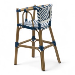 chaise pour bébé de terrasse restaurant Bistromania tressage bleu blanc extérieur RIVOLI