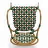 Fauteuil de terrasse GARROS tressé vert orange. Fauteuil d'extérieur Bistromania aluminium polyrotin