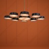 Lustre Design BRONX - Métal - Noir et Doré - 9 Disques