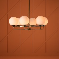 Lustre "BRASSERIE" en Métal Doré - Atmosphère Rétro Bistrot Parisien Réinventée pour les Professionnels de la Restauration