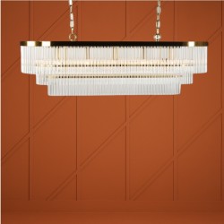 Lustre design VERSAILLES en Métal Doré - Ambiance Brasserie Parisienne pour les Professionnels de la Restauration