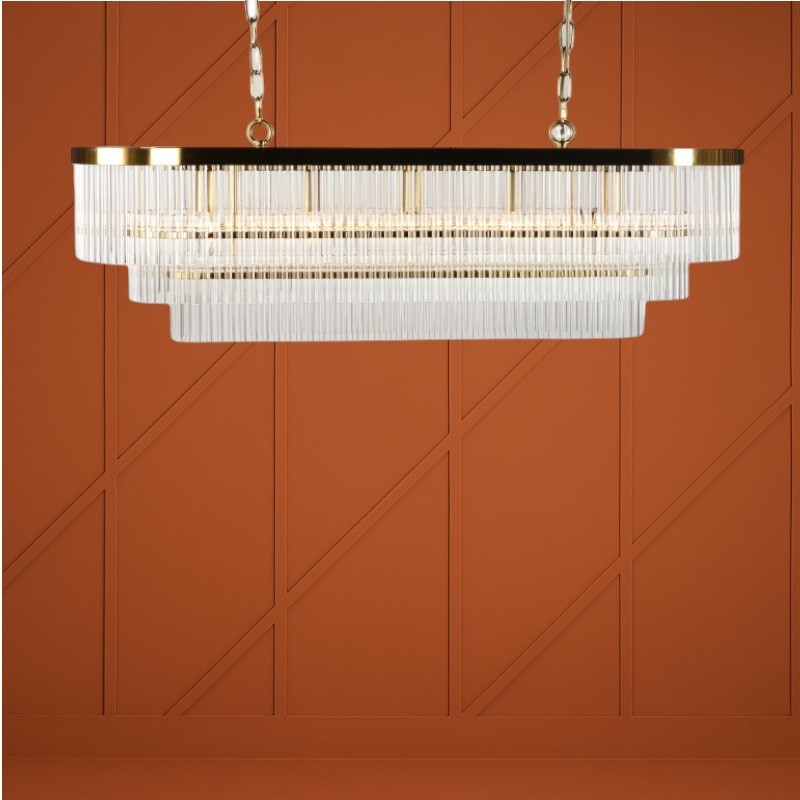 Lustre design VERSAILLES en Métal Doré - Ambiance Brasserie Parisienne pour les Professionnels de la Restauration
