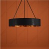 Lustre design moderne VERONE en Métal et Tissu Noir et Doré