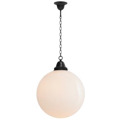 Suspension TROQUET - Grand Globe en Verre Blanc