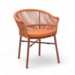Fauteuil de terrasse CASSIS de couleur terracotta orange brique particulier professionnel assise agréable tissu oléfine