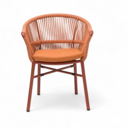 Fauteuil de terrasse CASSIS de couleur terracotta orange brique particulier professionnel assise agréable tissu oléfine