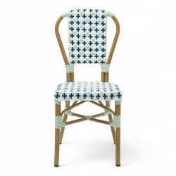 chaise de terrasse parisienne rotin gatti drucker AUTEUIL tressage vert et blanc