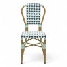 chaise de terrasse parisienne rotin gatti drucker AUTEUIL tressage vert et blanc
