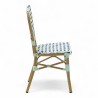 chaise de terrasse parisienne rotin gatti drucker AUTEUIL tressage bleu vert et blanc