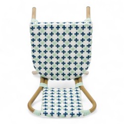 chaise de terrasse parisienne rotin gatti drucker AUTEUIL tressage bleu vert et blanc