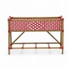 Jardiniere de terrasse tressee orsay rouge blanc aluminium couleur rotin bistrot