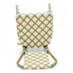 chaise de terrasse parisienne rotin gatti drucker AUTEUIL tressage jaune orange et vert