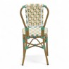 chaise de terrasse parisienne rotin gatti drucker AUTEUIL tressage jaune orange et vert