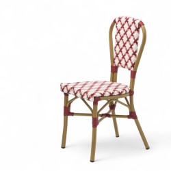 chaise de terrasse parisienne rotin gatti drucker AUTEUIL tressage jaune orange et vert