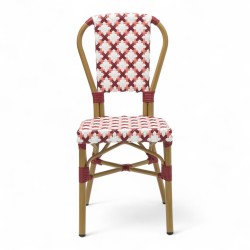 chaise de terrasse parisienne rotin gatti drucker AUTEUIL tressage jaune orange et vert