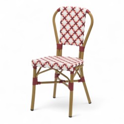 chaise de terrasse parisienne rotin gatti drucker AUTEUIL tressage jaune orange et vert